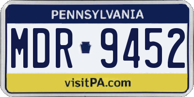 PA license plate MDR9452