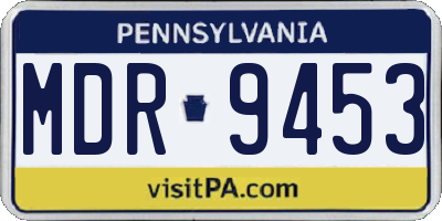 PA license plate MDR9453