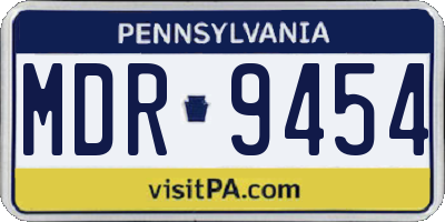 PA license plate MDR9454