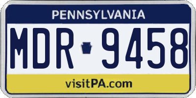 PA license plate MDR9458