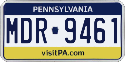 PA license plate MDR9461