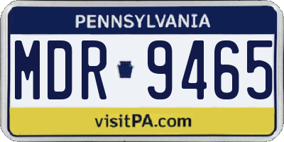 PA license plate MDR9465