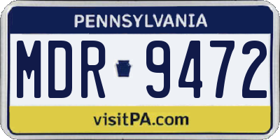 PA license plate MDR9472