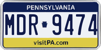 PA license plate MDR9474
