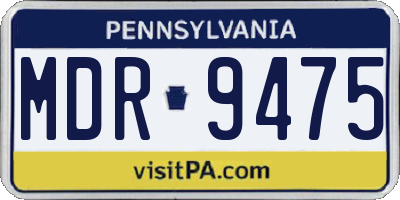 PA license plate MDR9475