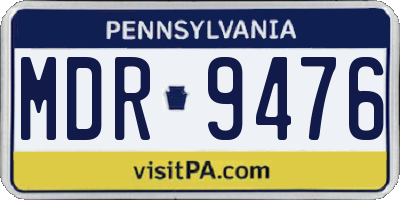 PA license plate MDR9476