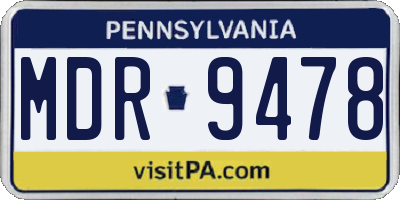 PA license plate MDR9478