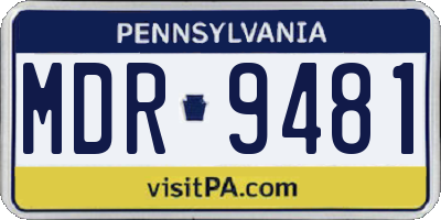 PA license plate MDR9481