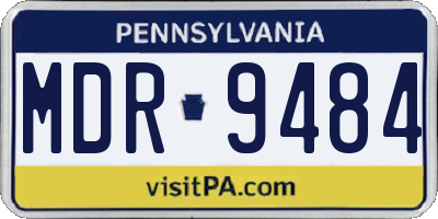 PA license plate MDR9484