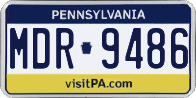 PA license plate MDR9486