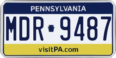 PA license plate MDR9487