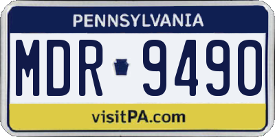 PA license plate MDR9490