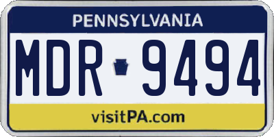 PA license plate MDR9494