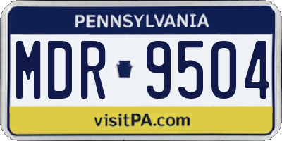 PA license plate MDR9504