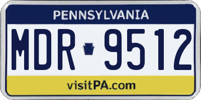 PA license plate MDR9512