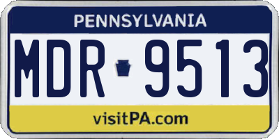 PA license plate MDR9513