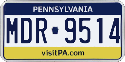 PA license plate MDR9514
