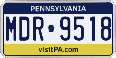 PA license plate MDR9518