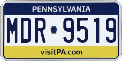 PA license plate MDR9519