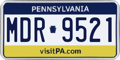 PA license plate MDR9521