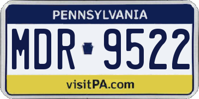 PA license plate MDR9522