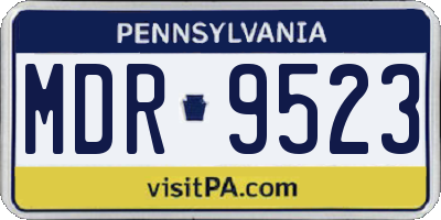 PA license plate MDR9523