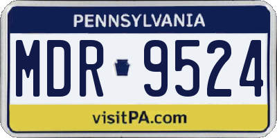 PA license plate MDR9524