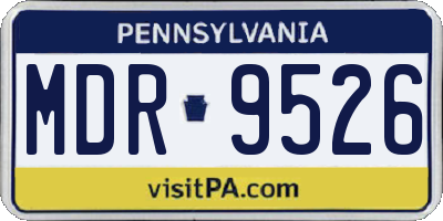 PA license plate MDR9526