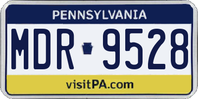 PA license plate MDR9528