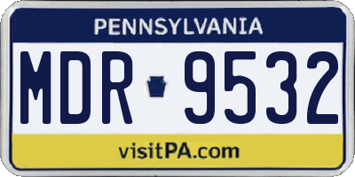 PA license plate MDR9532