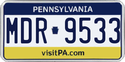 PA license plate MDR9533