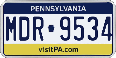 PA license plate MDR9534
