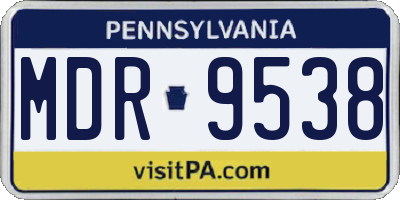 PA license plate MDR9538