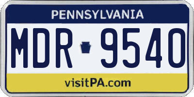 PA license plate MDR9540
