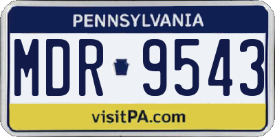 PA license plate MDR9543