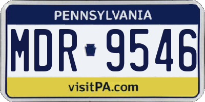 PA license plate MDR9546