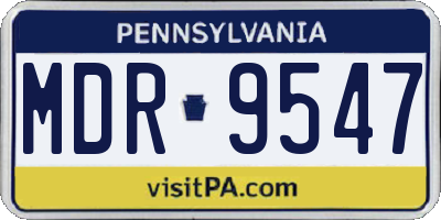 PA license plate MDR9547
