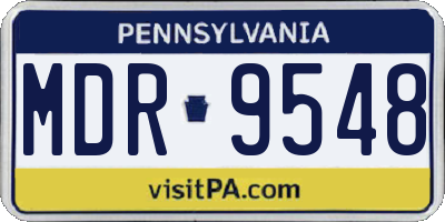 PA license plate MDR9548