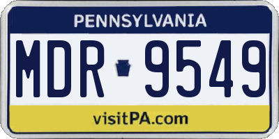 PA license plate MDR9549