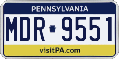 PA license plate MDR9551