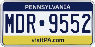 PA license plate MDR9552
