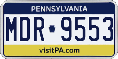 PA license plate MDR9553