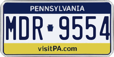 PA license plate MDR9554