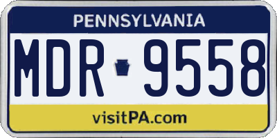 PA license plate MDR9558