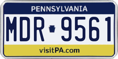 PA license plate MDR9561
