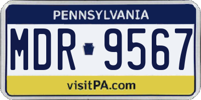 PA license plate MDR9567
