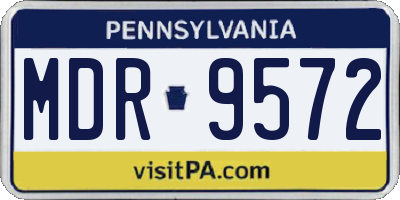PA license plate MDR9572