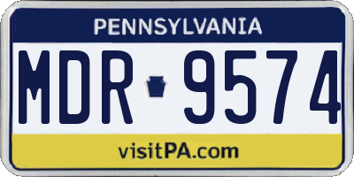 PA license plate MDR9574
