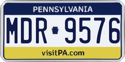 PA license plate MDR9576