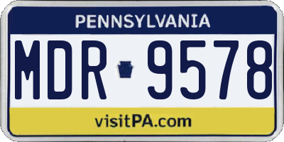 PA license plate MDR9578